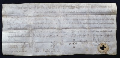 Hugues I Capet (941-996), francia király által aláírt charta, 988 (toll és tinta papíron) alkotó: French School