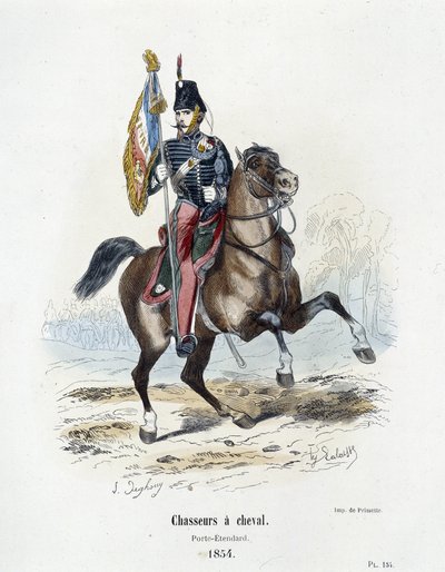 Vadászok lóháton: Porte – Standard 1854-ben – A. Barbier „” Histoire de l
