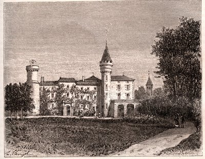 Chateau de Lamartine - 71520 Saint Point - metszet a „La France illustree: földrajz, történelem, statisztikai igazgatás” címszó alatt, V.A. Maláta-barna. 1884 alkotó: French School