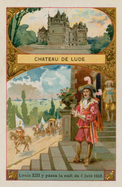 Chateau de Lude, ahol XIII. Lajos (1601-1643) töltötte 1619 júniusának éjszakáját alkotó: French School