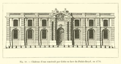 Víztorony, amelyet Cote épített a Palais-Royallal szemben, 1776-ban alkotó: French School