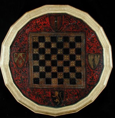 Négy címeres sakktábla, 1400-30 körül alkotó: French School