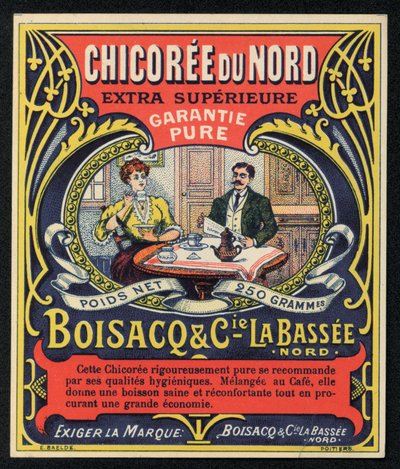 Chicoree du Nord, Boisacq és Cie la Bassee, reklám (színes litho) alkotó: French School