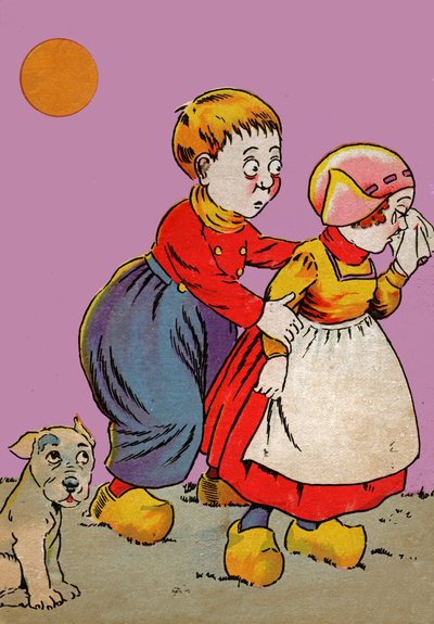Gyermekek Bretagne-ban. 1910 körül (metszet) alkotó: French School