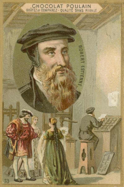 Csokoládé Poulain kereskedelmi kártya, Robert Estienne alkotó: French School