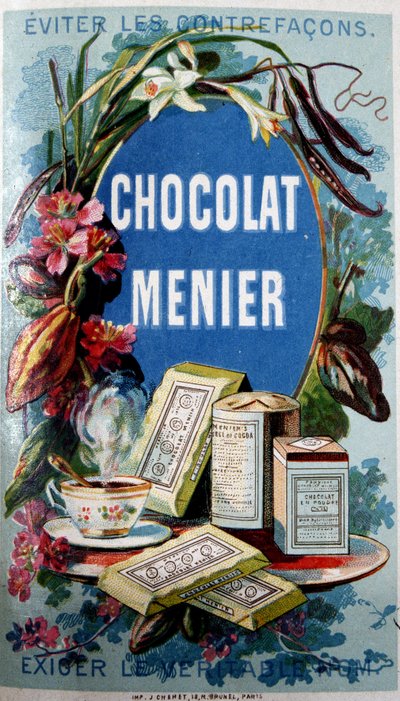 "" Menier"" csokoládéreklám "" Kerülje a kontrafakonokat"" felirattal. alkotó: French School