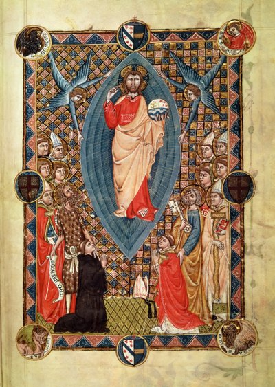 Krisztus felségben a szentekkel, Pierre de la Jugie püspök pápaságából, 1350 alkotó: French School