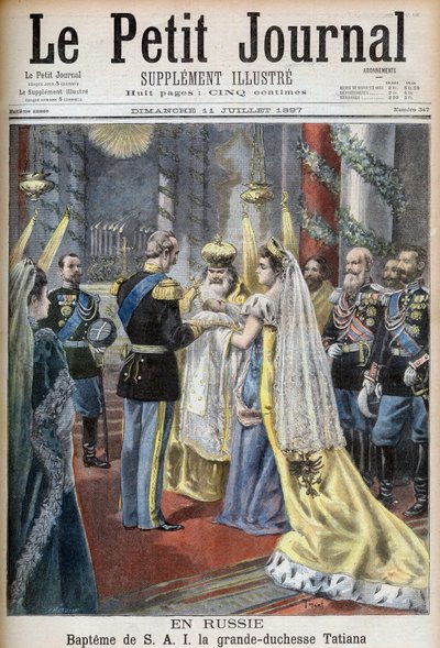 Tatiana orosz nagyhercegnő keresztelője, illusztráció a Le Petit Journal számára alkotó: French School