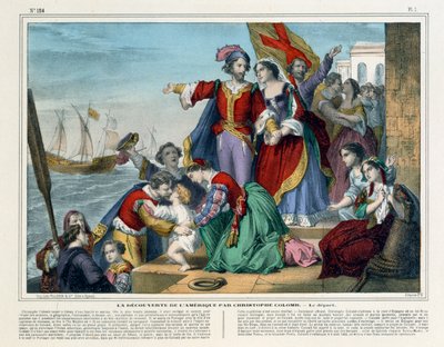 Kolumbusz Kristóf elutazik az Újvilágba, Imagerie Pellerin, Epincal, 1860 körül alkotó: French School