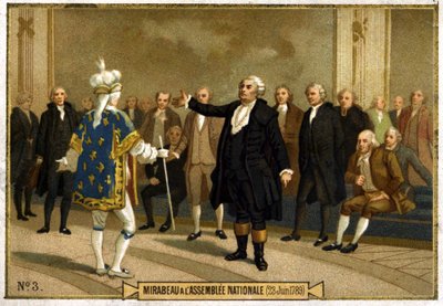 Honore Gabriel (Honore-Gabriel) Riqueti, Mirabeau grófja (1749-1791) képviselő kromolitográfiája az Országgyűlésben június 23-án alkotó: French School