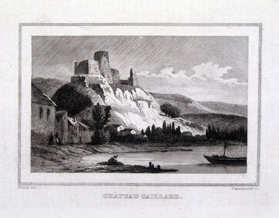 Château Gaillard a Szajna felől nézve - Metszet alkotó: French School
