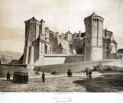 Saumur kastély (Maine et Loire) - litográfia alkotó: French School