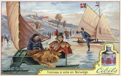 Cibils kártya jégen való szánkózást alkotó: French School