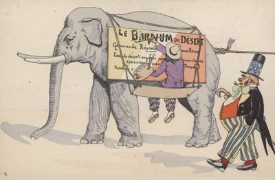 Cirkuszi jelenet, egymásba kapcsolódó képeslapkészletből (színes litó) alkotó: French School