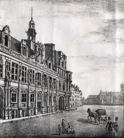 Városháza - "Alphabet Picturesque des Monumens de Paris" 1840 körül (metszet) alkotó: French School