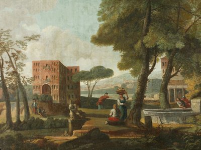 Klasszikus táj szfinxszel, 1700 körül (olaj, vászon) alkotó: French School