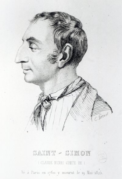 Claude Henri de Rouvroy, Saint-Simon grófja, Perrot metszete (XIX. század) alkotó: French School