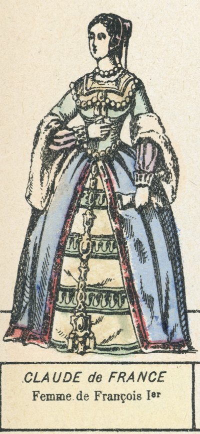 Claude de France, I. Francois felesége (színes metszet) alkotó: French School