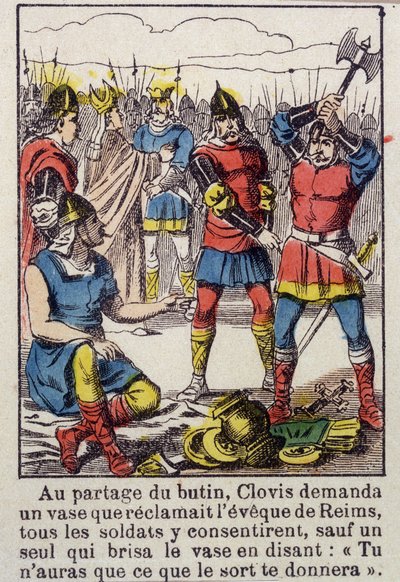 Clovis és a Soissons váza – Epinal képalkotása a 19. században alkotó: French School