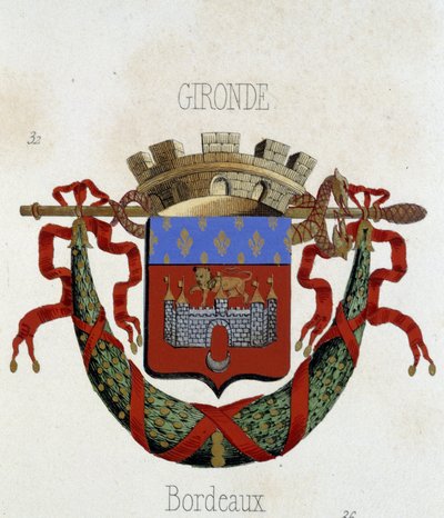 Bordeaux város címere – a „Franciaországi Armorial”-ban”, H. Traversier, Párizs alkotó: French School