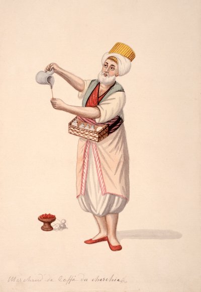 Kávéárus, Oszmán időszak, 18. század harmadik negyede (wc papíron) alkotó: French School