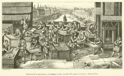 M le Baron Pichon gyűjteménye, egy kártyagyár XIV. Lajos alatt (metszet) alkotó: French School