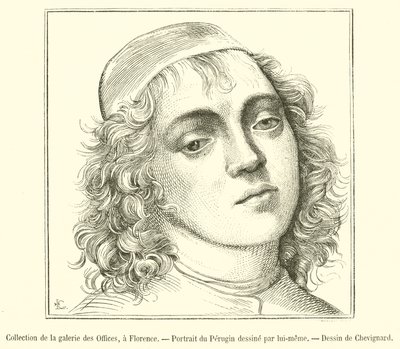 Az Uffizi Galéria gyűjteménye, Firenze, Perugin portréja (metszet) alkotó: French School