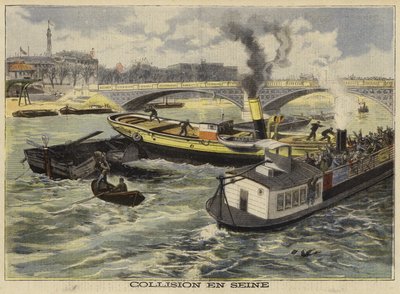 Ütközés a Szajnán, Párizs, 1897 alkotó: French School
