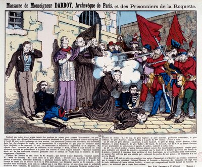 Párizs kommün: Monsignor Darboy (1813-1871) mészárlása, Párizsi Archeveque és a Roquette foglyai május 24-én alkotó: French School