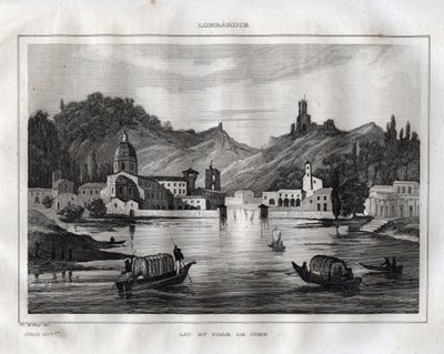 Como - Comói-tó - Come-tó - Metszet a „festői Olaszországból” M. de Norvins, Ch. Nodier 1834-1836. alkotó: French School