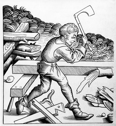 A kötelességtárs vagy a nagy kivágó fejsze társa, Carpenter, 15. század vége alkotó: French School