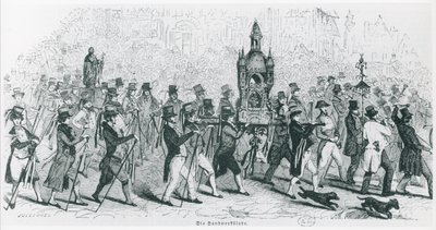 A Tour de France társai ünnepelnek, c. 1845 (metszet) (f/w fotó) alkotó: French School