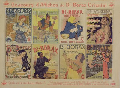 Verseny a francia Bi-Borax Oriental tisztítószert reklámozó legjobb plakátért, 1898 alkotó: French School