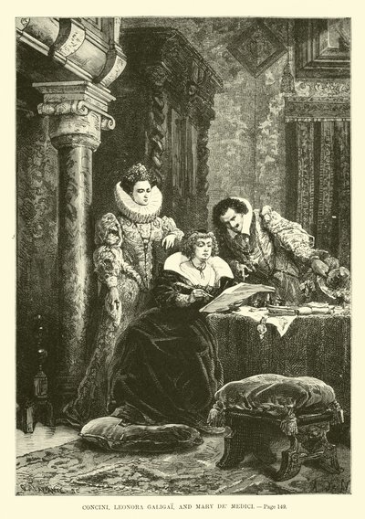 Concini, Leonora Galigai és Mary de Medici alkotó: French School