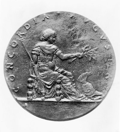 Concordia, XI. Lajost ábrázoló medalion hátoldalán (bronz) alkotó: French School