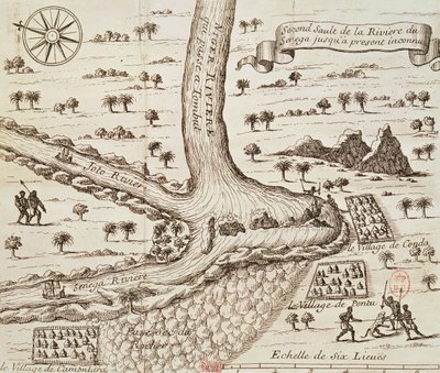 A fekete, a Joto és a Szenegál összefolyása, illusztráció Jean-Baptiste Gaby „Decouverte de l