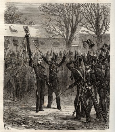 1836-os strasbourgi összeesküvés, amelyet Lajos Napóleon herceg, a leendő III. Napóleon vezet a júliusi monarchia ellen - Strasbourgi összeesküvés a leendő III. Napóleon császár által 1836 - Lajos Napóleon herceg, a leendő Napóleon által szervezett sikerte alkotó: French School
