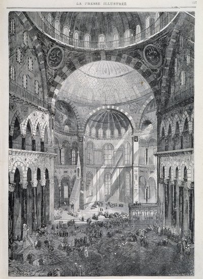 Konstantinápoly: a Hagia Sophia mecset – a „” La Presse Illustrée”-ben”, 1869. dec. alkotó: French School