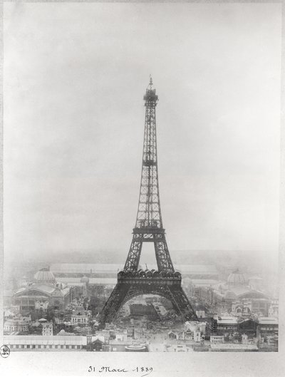 Az Eiffel-torony építése, Párizs, 1889. március 31 alkotó: French School