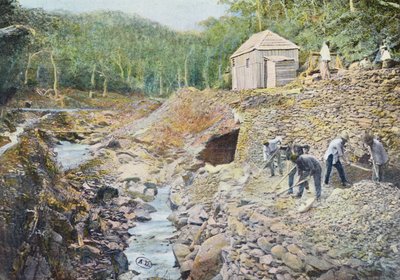 Rézbányászat Új-Kaledóniában, Gillot metszete, 19. század vége alkotó: French School