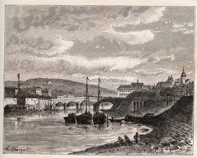 Corbeil Essonnes – V.A. Malt-Brown „La France illustrée: földrajz, történelem, statisztikai igazgatás” című metszete. 1884 alkotó: French School