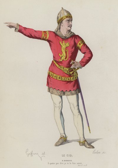Corneille, Le Cid, Act II, Sc II (színes metszet) alkotó: French School