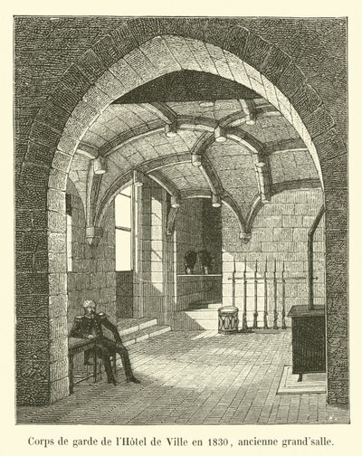 Városháza őrháza 1830-ban, egykori nagyterem alkotó: French School
