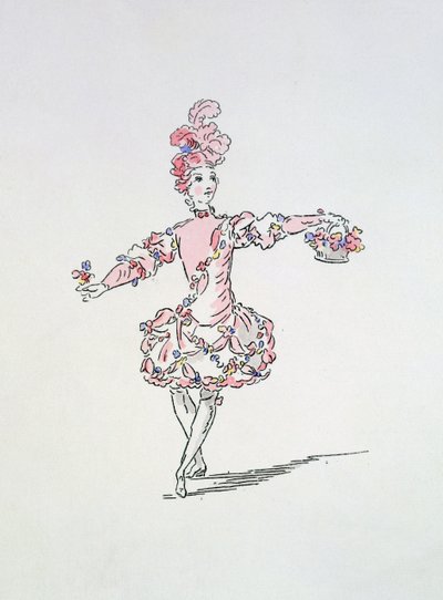 Jelmeztervezés egy fiatal egyiptominak tavaszként a Les Fetes de LHymenben (kézzel színezett metszet) alkotó: French School