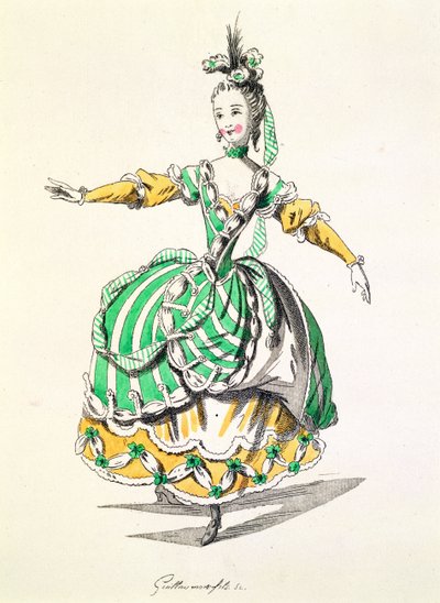Phrygienne jelmezterve, Dardanusban, Leclerc de Labruere librettója, Jean-Philippe Rameau (1683-1764) fakszimile A. Guillaumot Fils (színes metszet) alkotó: French School