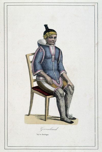 Costume du Greenland - Paul Jouhanneaud abbé „Utazások albumában, a Föld népei” című filmben, Librairie des Bons Livres, Limoges alkotó: French School