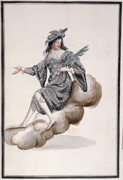 Jean-Baptiste Lully (1632-87) kosztümje a Ballet de la Nuithoz, XIV. Lajos táncolta, 1653. február 23. (wc papíron) alkotó: French School