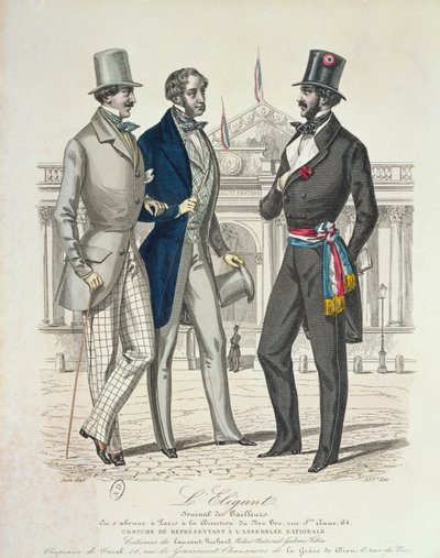 Député jelmeze, háttérben a régi nemzetgyűléssel, 1848 alkotó: French School