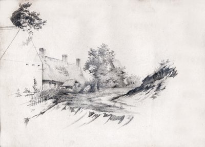 Víkendház Franciaországban. (rajz, 1850 körül) alkotó: French School