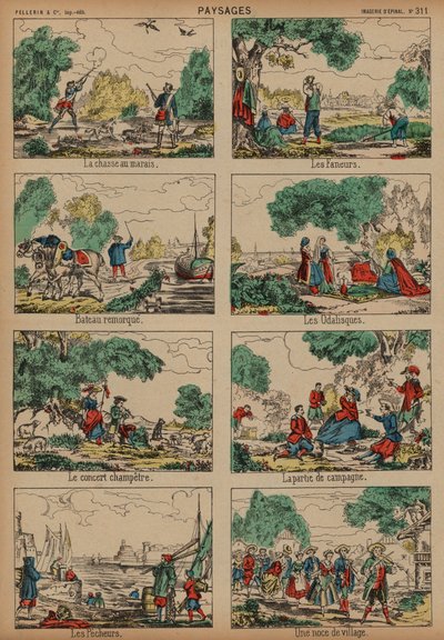 Vidéki jelenetek (színes metszet) alkotó: French School